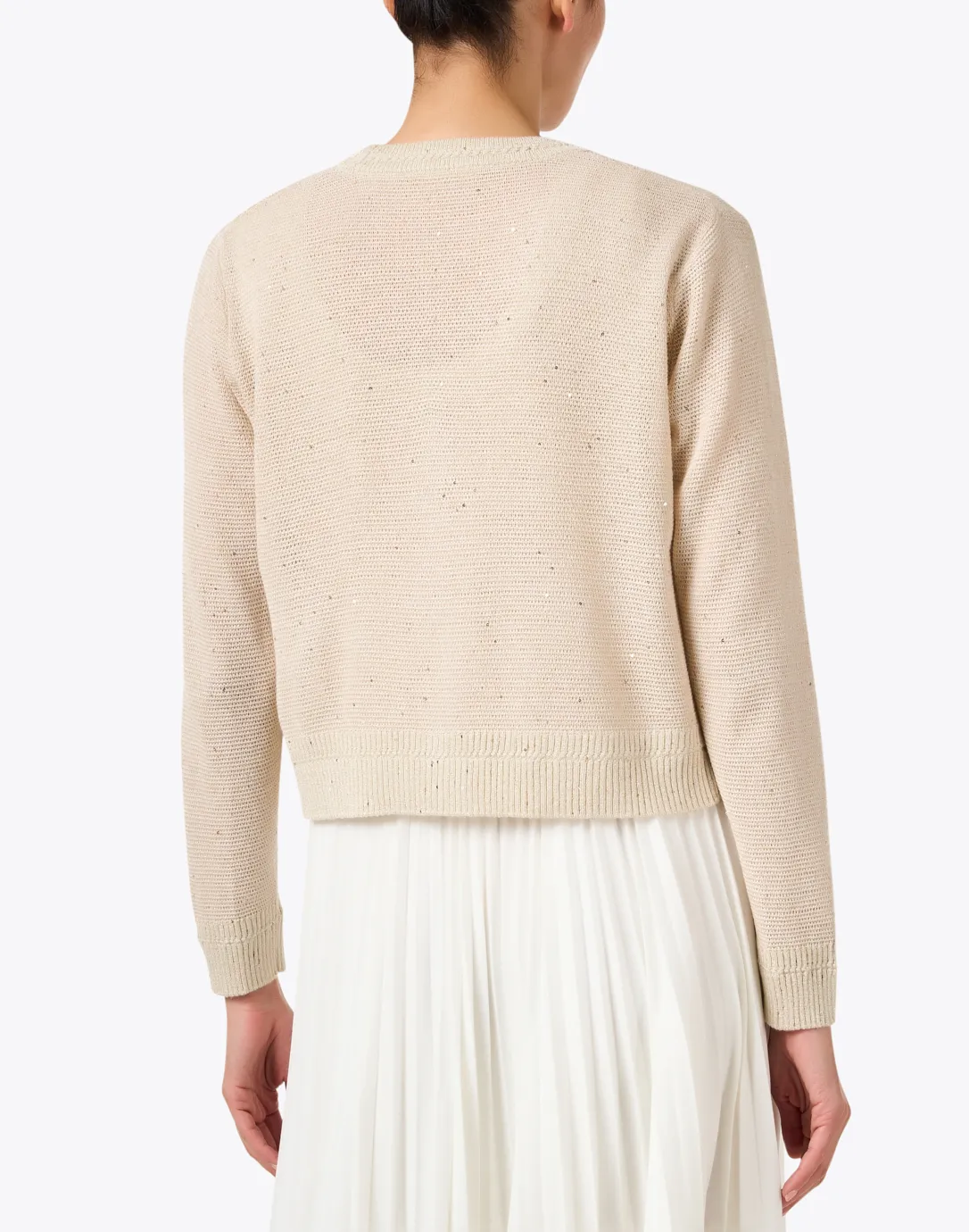 Willa Beige Lurex Cardigan