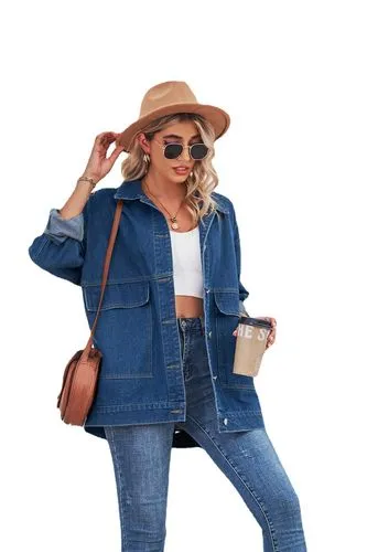 Women's Streetwear Solid Color Single Breasted Coat Denim Jacket