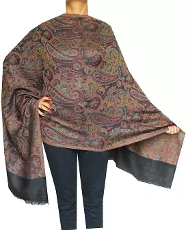 Women's Paisley Scarf Shawl Wool Indian Clothes (80 x 28 inches)