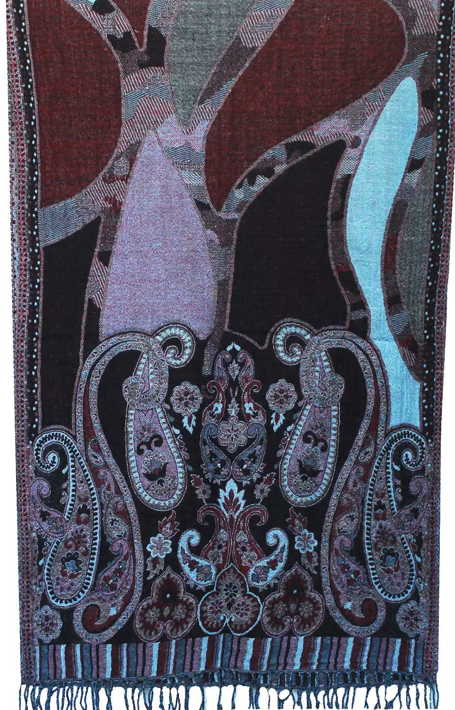 Womens Paisley Scarf Shawl Wool Indian Clothing (78 x 28 inches)