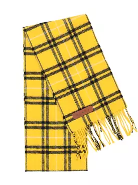 Yellow Checked Wool Scarf SCZC0051Q0