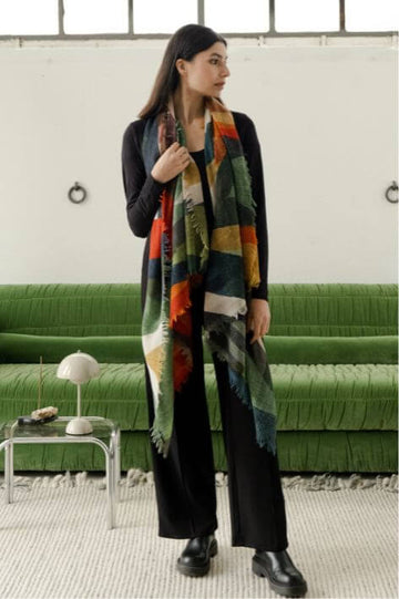 Yoko - Annica Wool Scarf - Orange Green