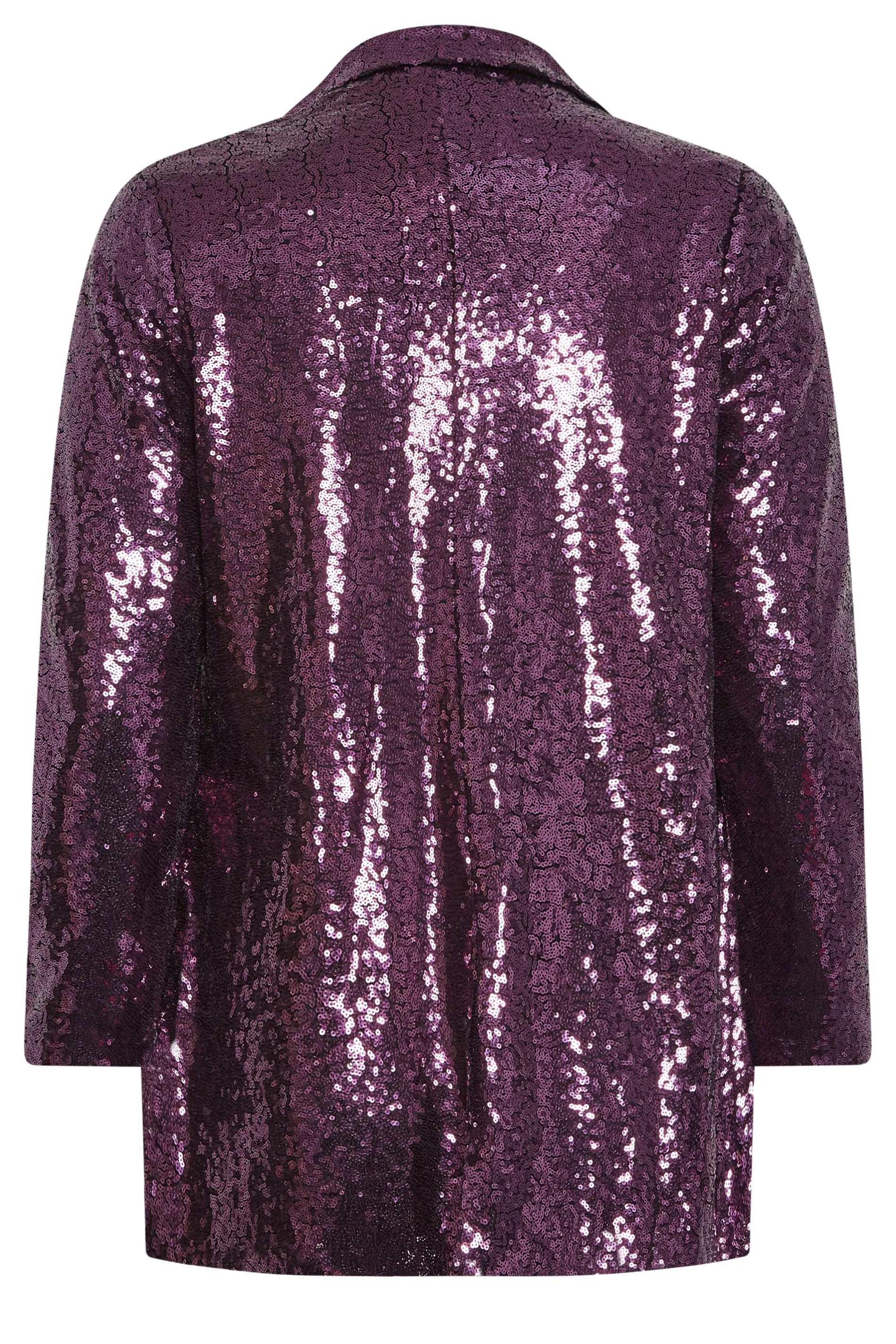 YOURS Curve Purple Sequin Embellished Blazer