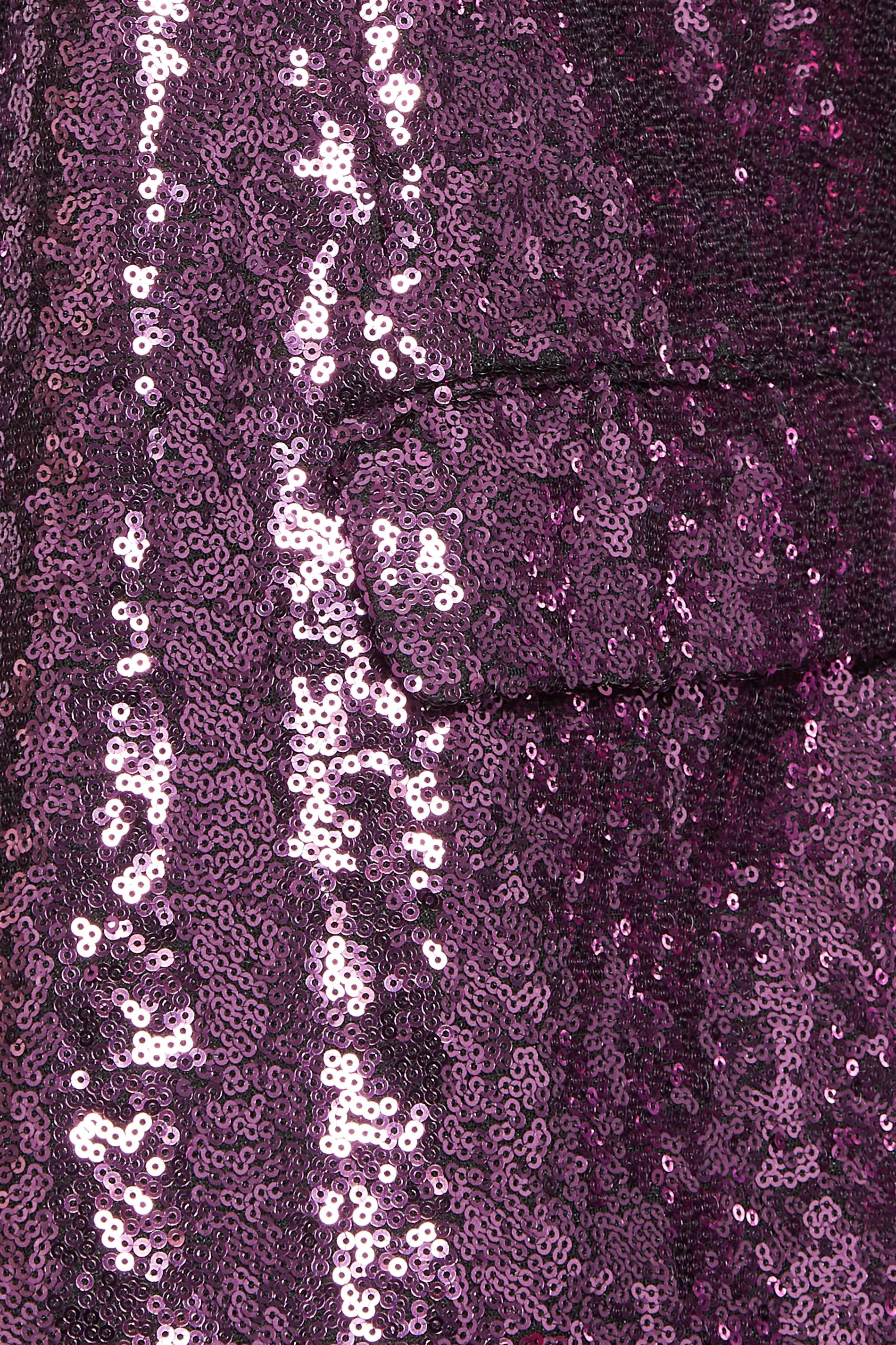 YOURS Curve Purple Sequin Embellished Blazer