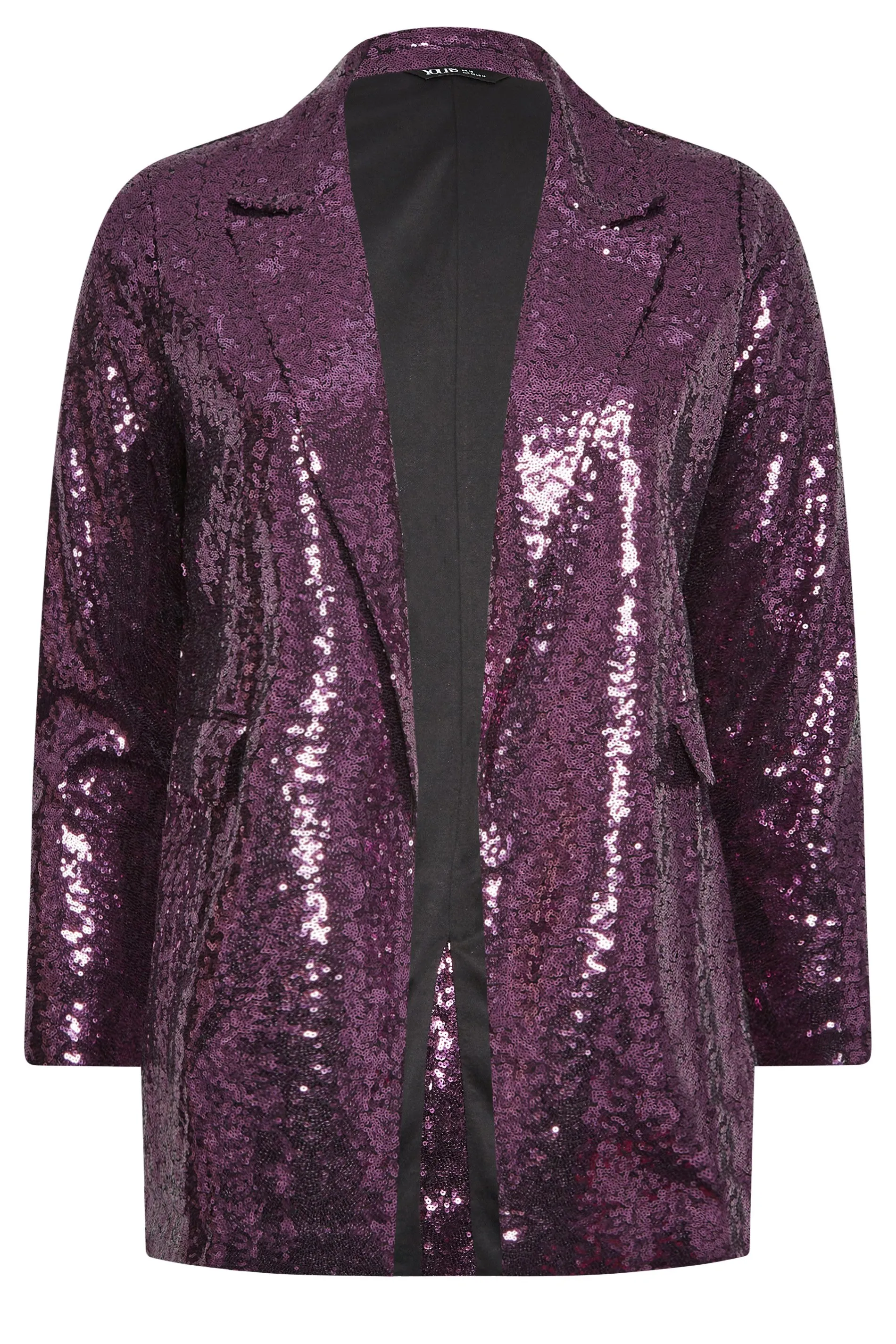 YOURS Curve Purple Sequin Embellished Blazer